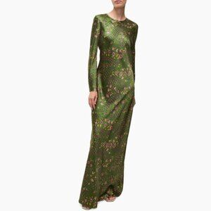 Veronica Beard  Printed Stretch Silk-Blend Maxi Dress
